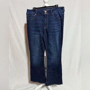 American Eagle Outfitters Artist High Rise Dark Blue Flare Jeans Size 16S